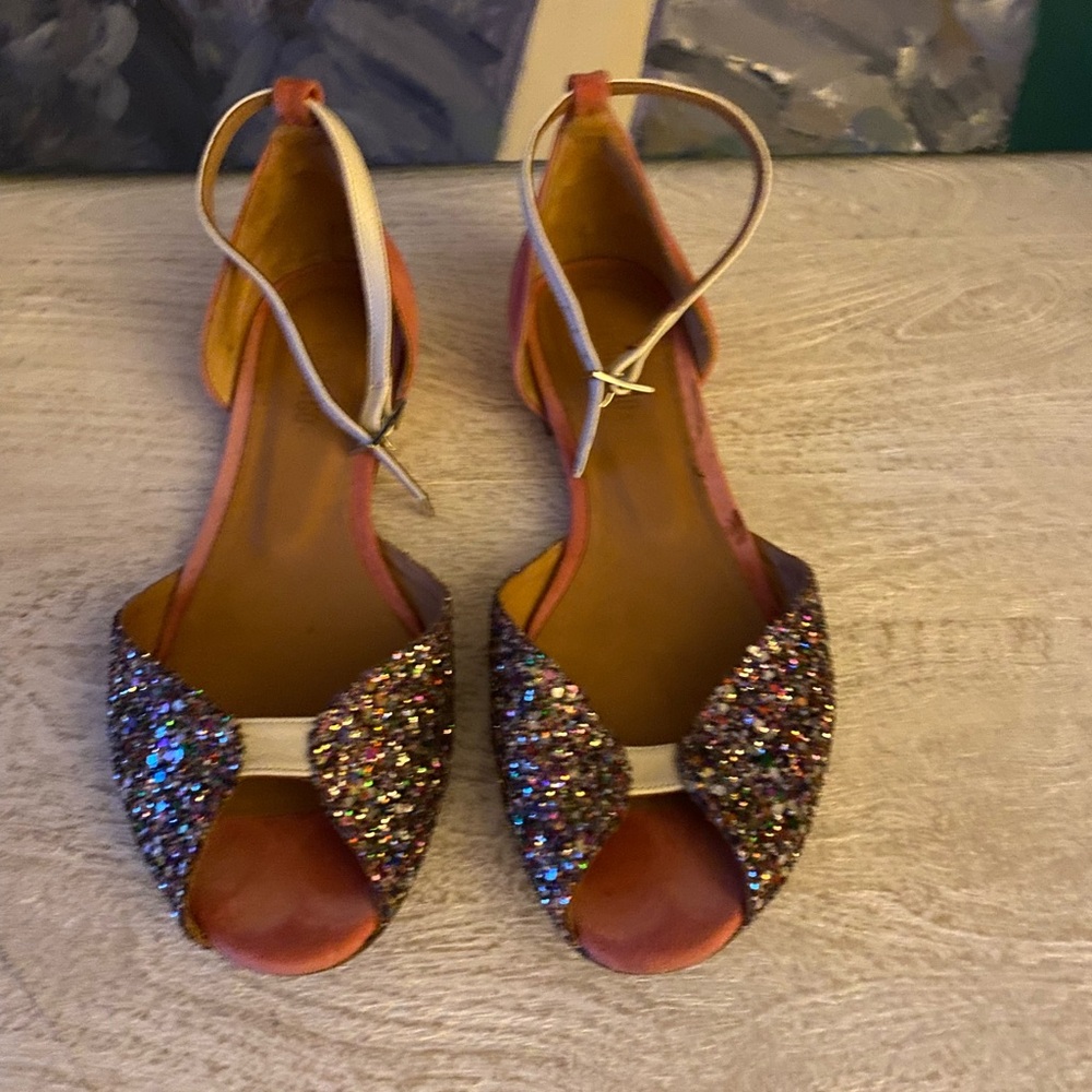 Anthropologie Multicolor Glitter flat